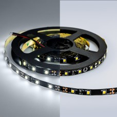 LUX Светодиодная лента 2835 60 LED (4.8W/M) 12V холодная 6000К ЧЕРНАЯ ОСНОВА